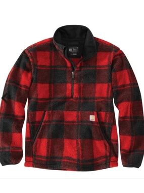 NWT Men’s Carhartt Sherpa Plaid Pullover L